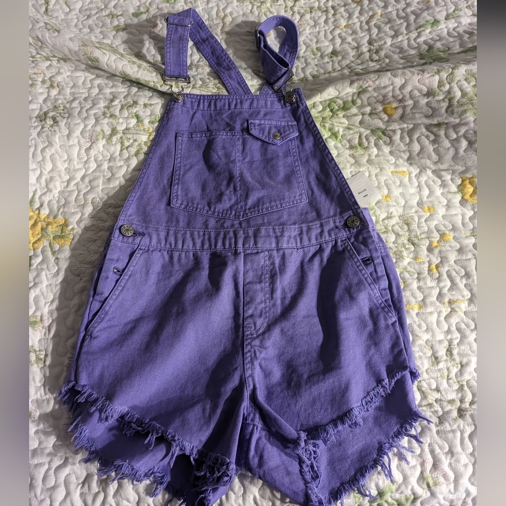 BDG Purple Short Overalls